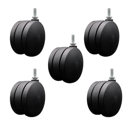 Service Caster 4'' Extra Large Heavy Duty Twin Wheel Caster 3/8 Threaded Stem, 5PK SCC-UHTS02S100-NYS-381610-5